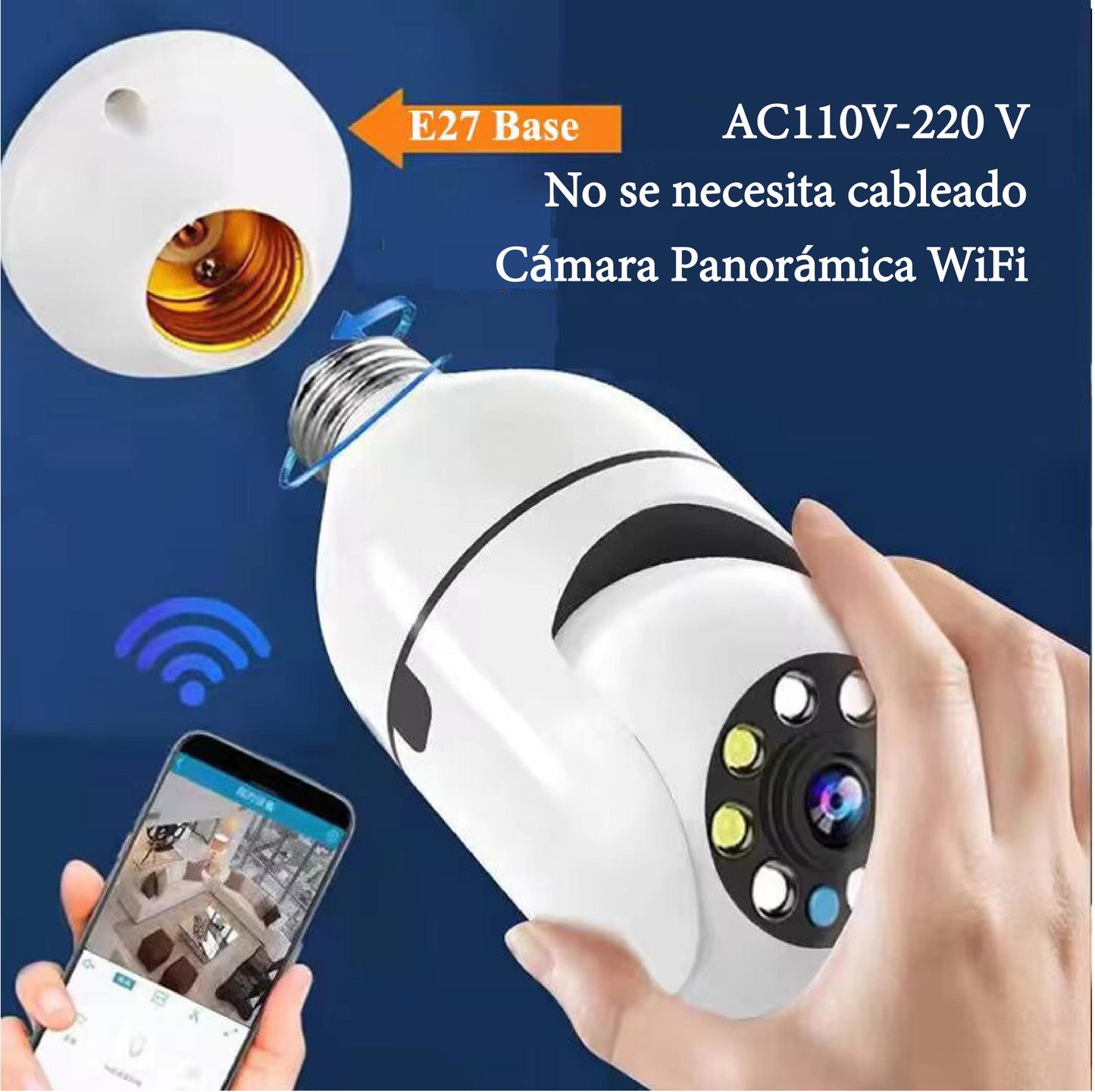 Cámara de vigilancia HD con conexión E27